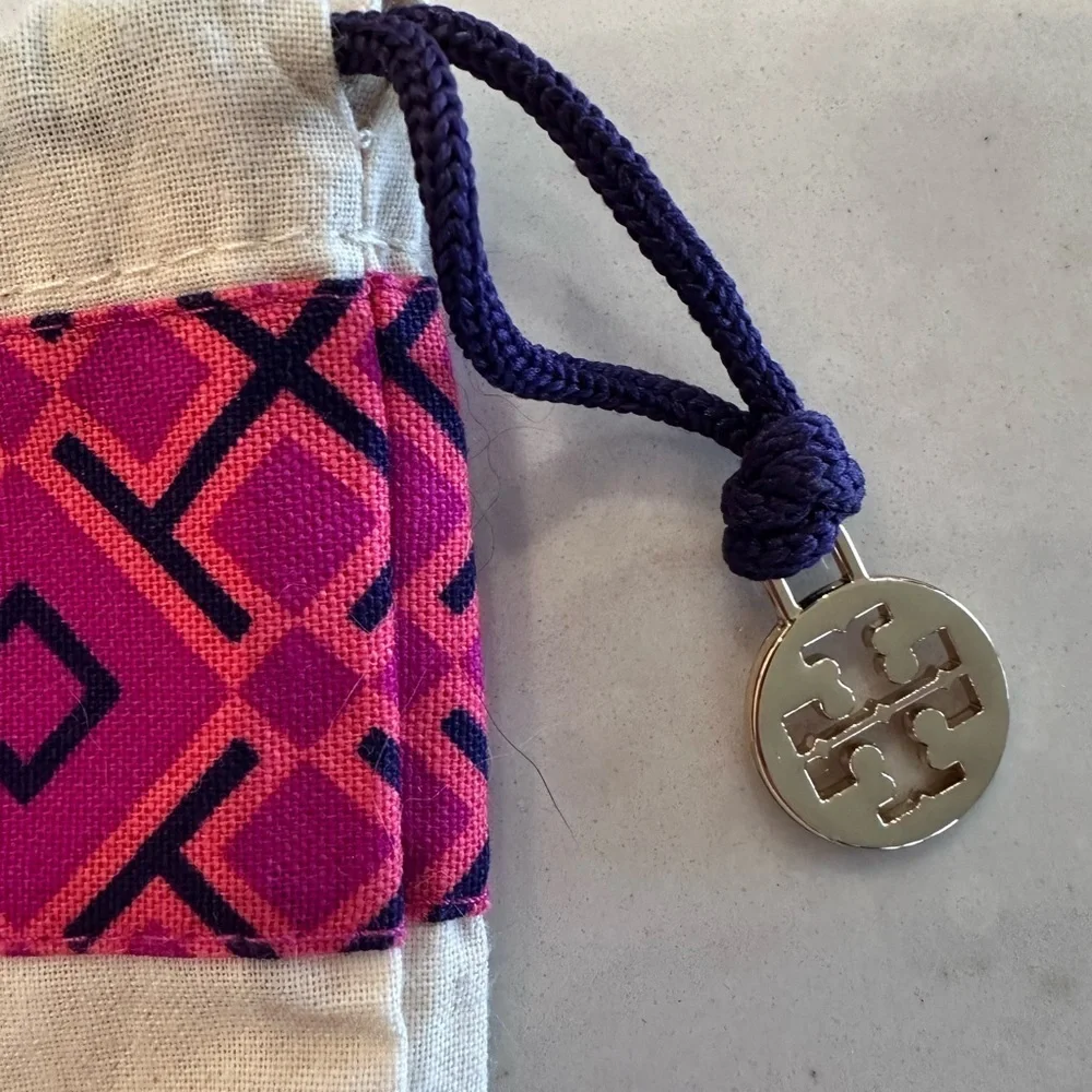 Tory Butch Dust Bag w Logo Charm Protect Purse or Shoes Canvas/Pink 20.5